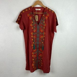 NWT Natural Life embroidered tunic dress small